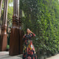 Petalia Dress in Sol Garden print (Midnight Black)