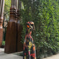 Petalia Dress in Sol Garden print (Midnight Black)