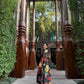 Petalia Dress in Sol Garden print (Midnight Black)