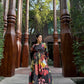 Petalia Dress in Sol Garden print (Midnight Black)