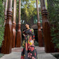 Petalia Dress in Sol Garden print (Midnight Black)