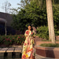 Nirvana Dress in Sol Garden print (Sandstone)
