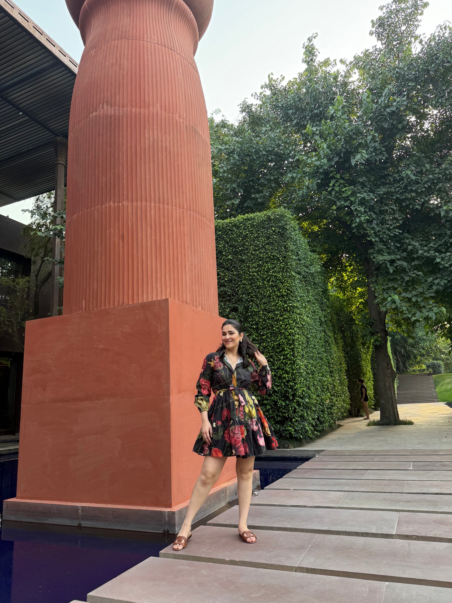 Jardin Dress in Sol Garden print (Midnight Black)