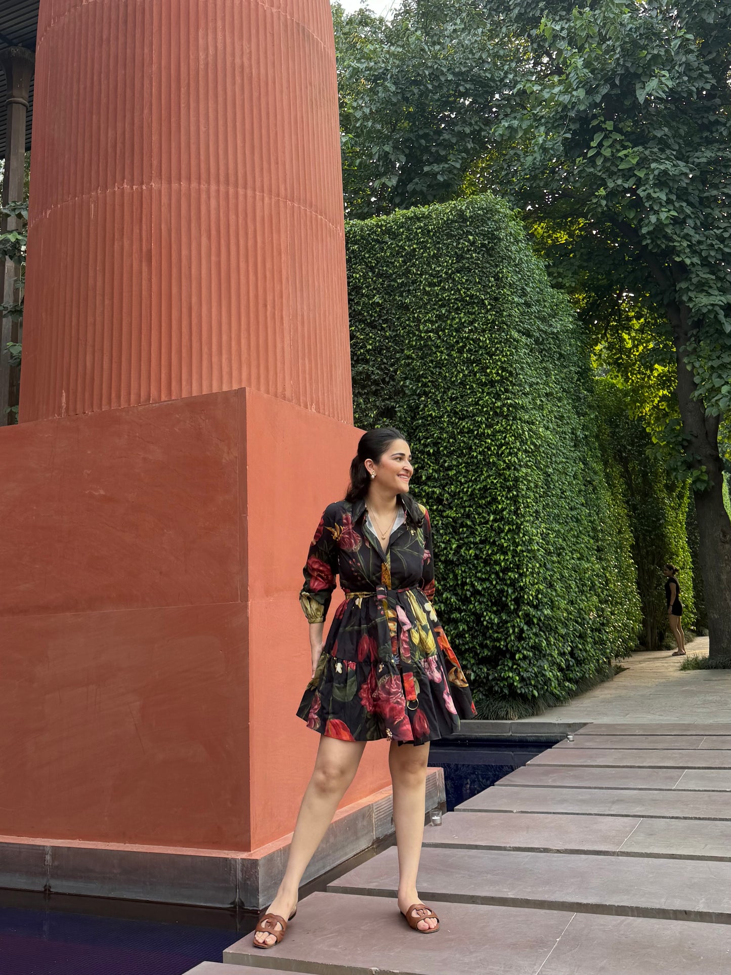 Jardin Dress in Sol Garden print (Midnight Black)