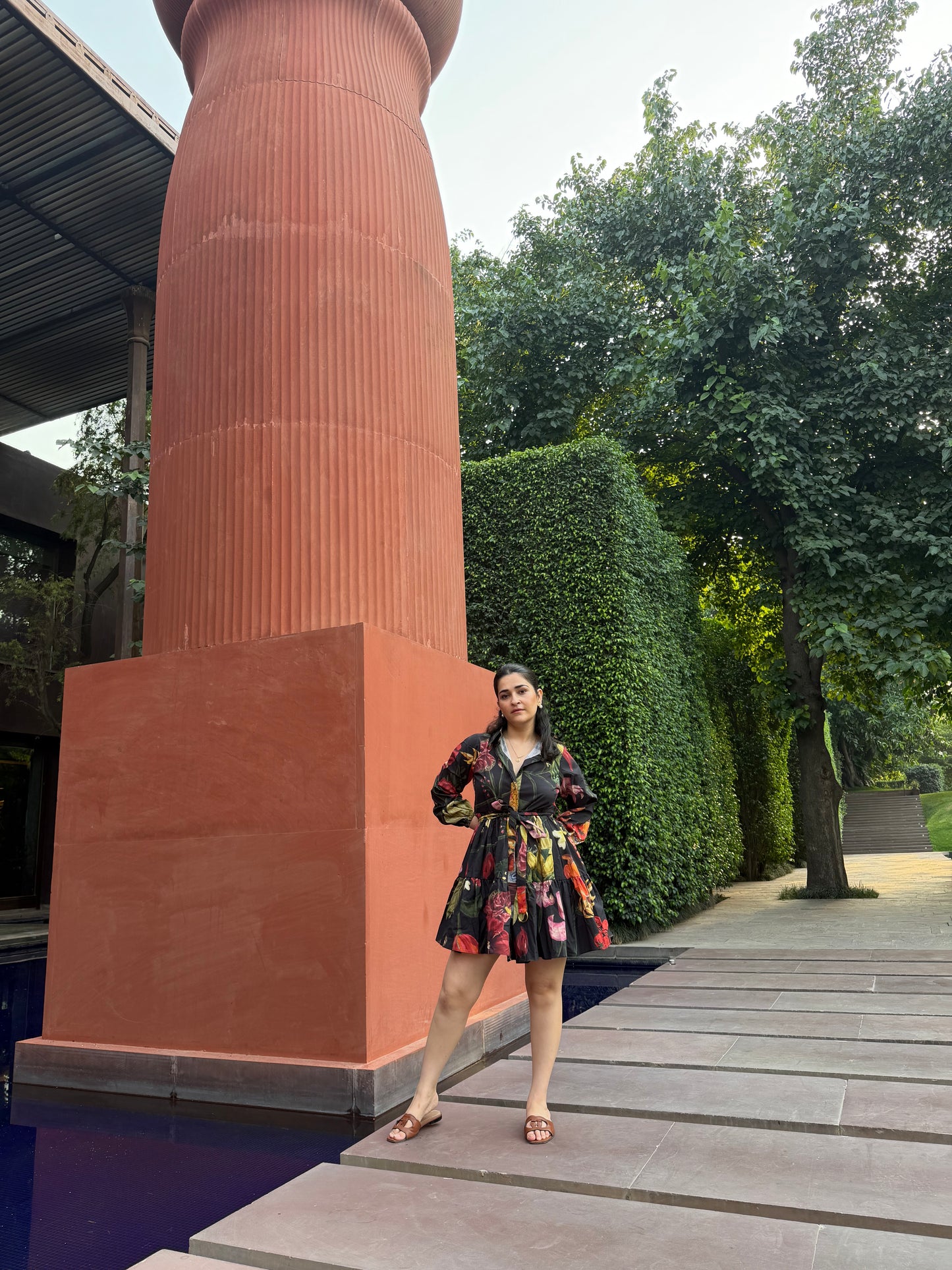 Jardin Dress in Sol Garden print (Midnight Black)