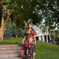 Nirvana Dress in Sol Garden print (Midnight Black)