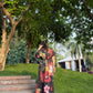 Nirvana Dress in Sol Garden print (Midnight Black)