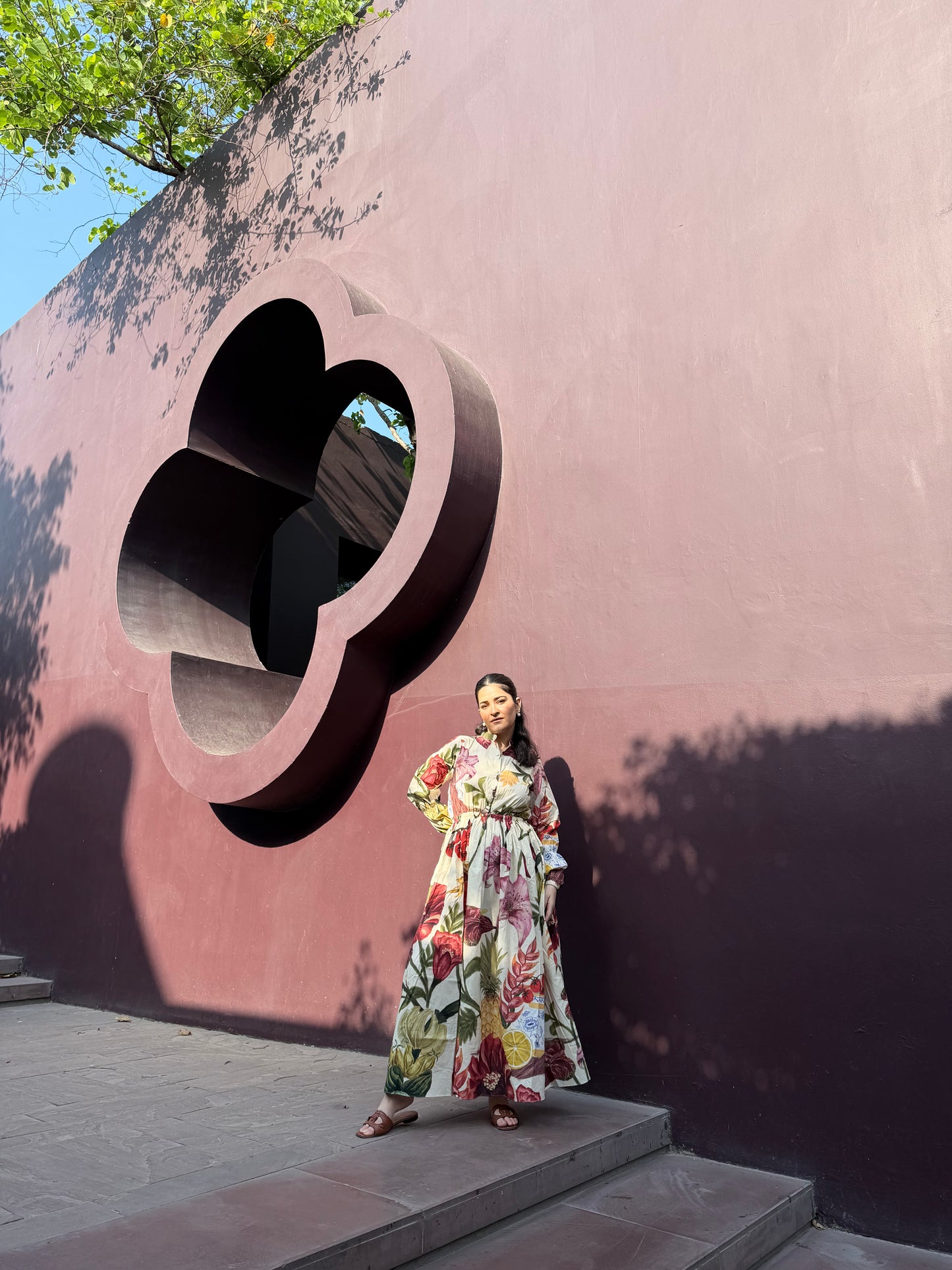 Petalia Dress in Sol Garden print (Sandstone)