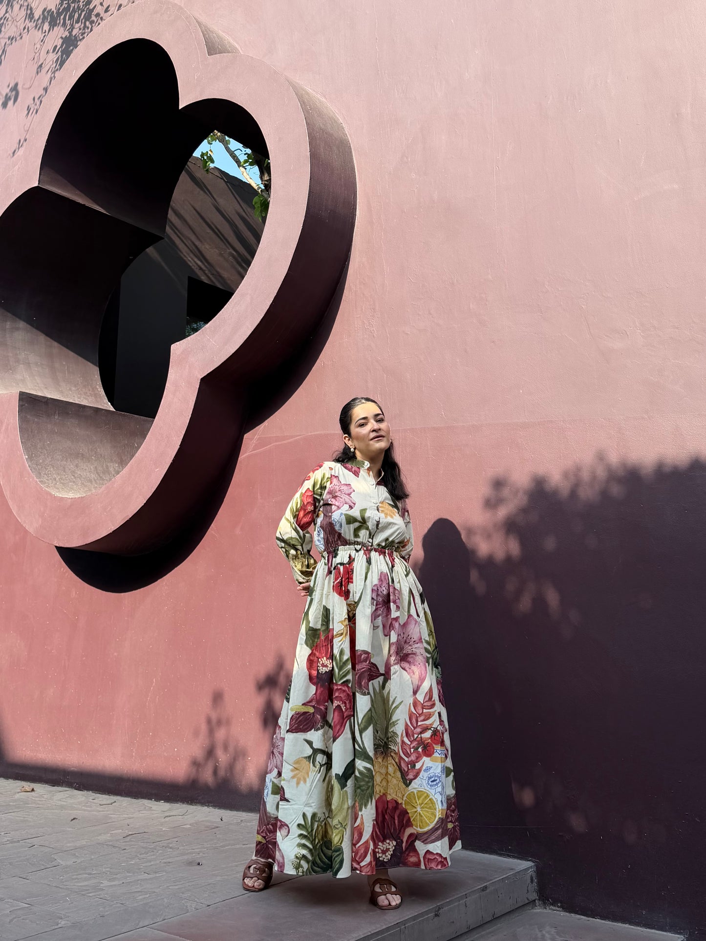 Petalia Dress in Sol Garden print (Sandstone)