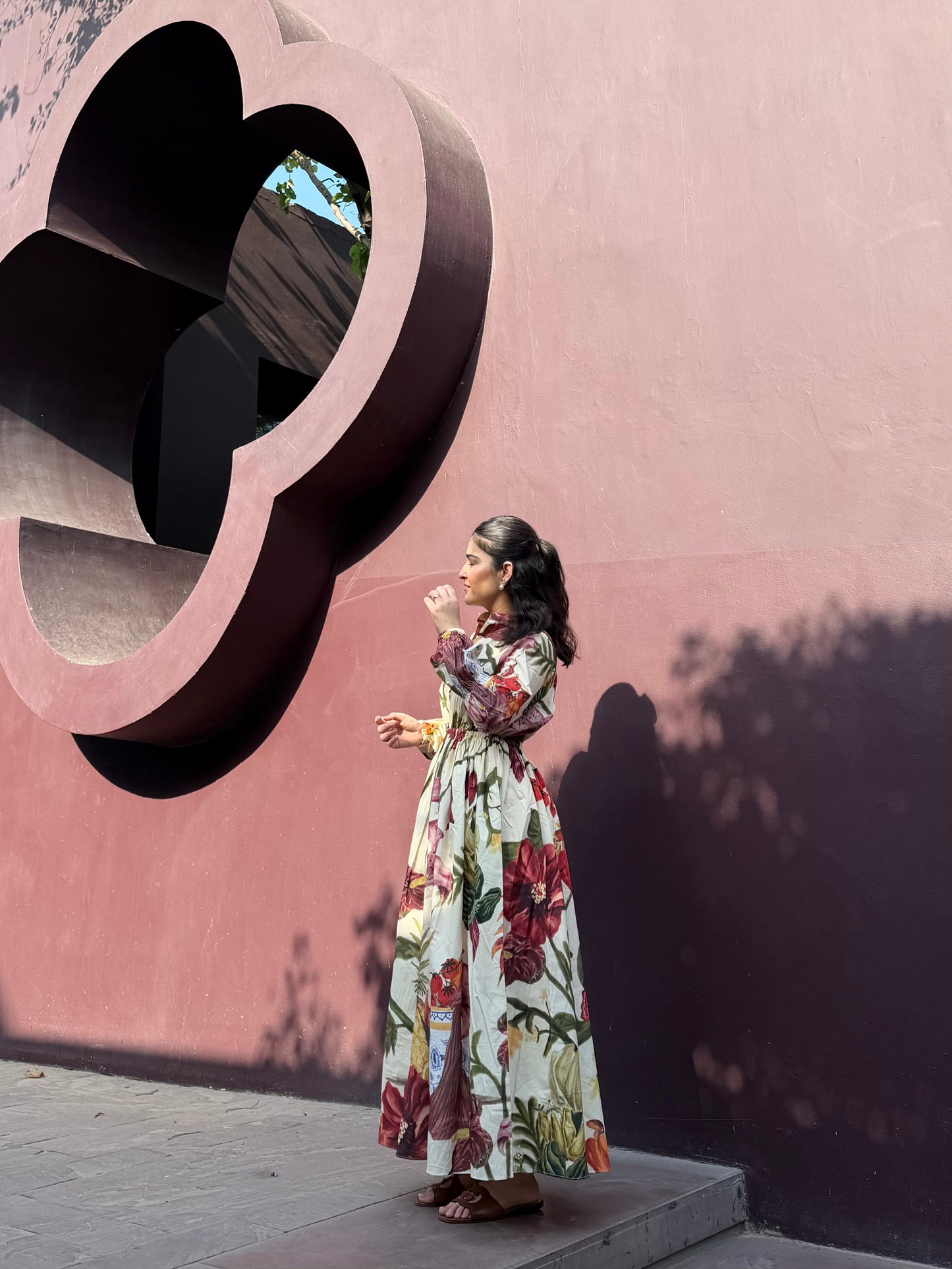 Petalia Dress in Sol Garden print (Sandstone)