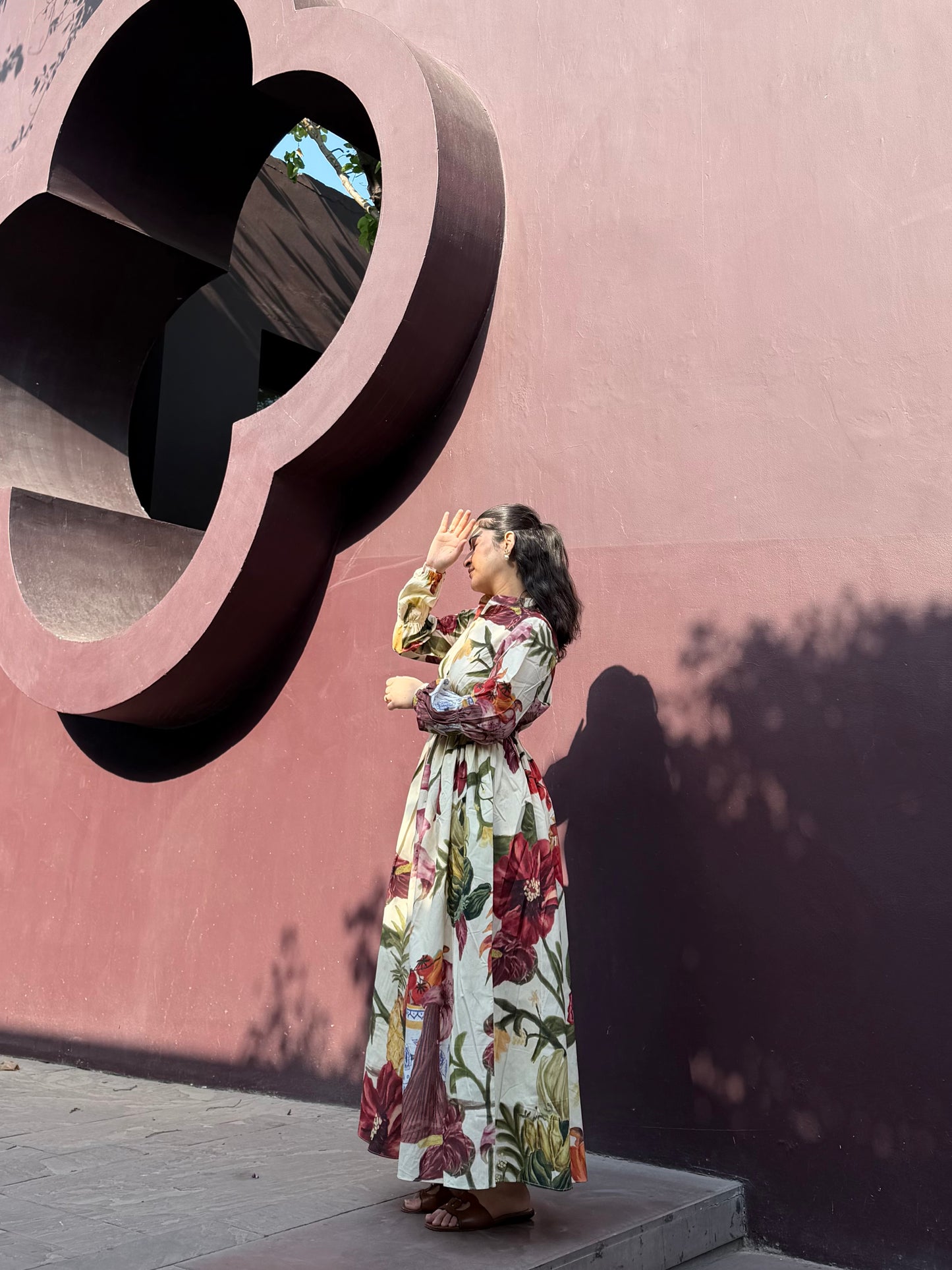 Petalia Dress in Sol Garden print (Sandstone)