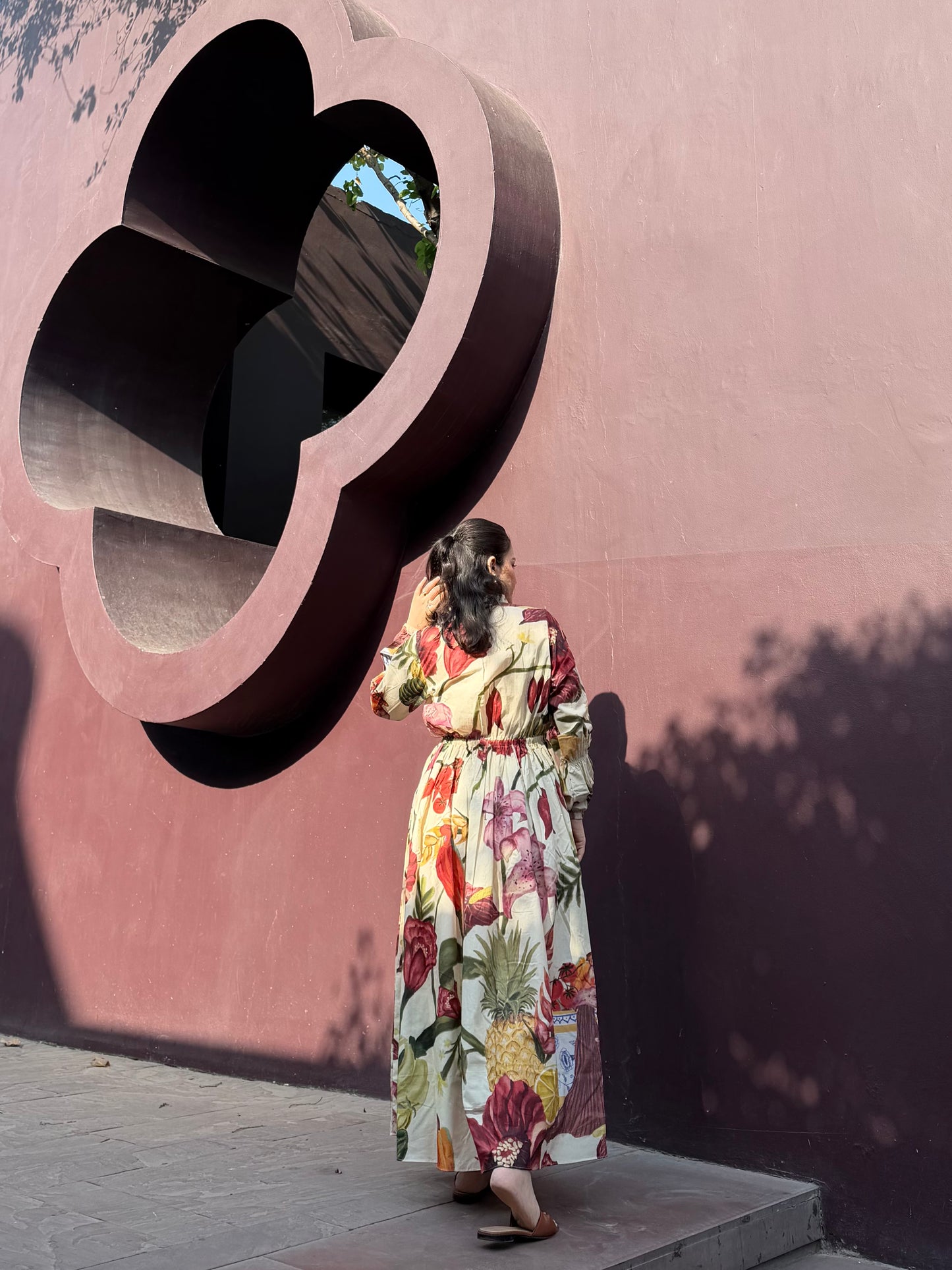 Petalia Dress in Sol Garden print (Sandstone)