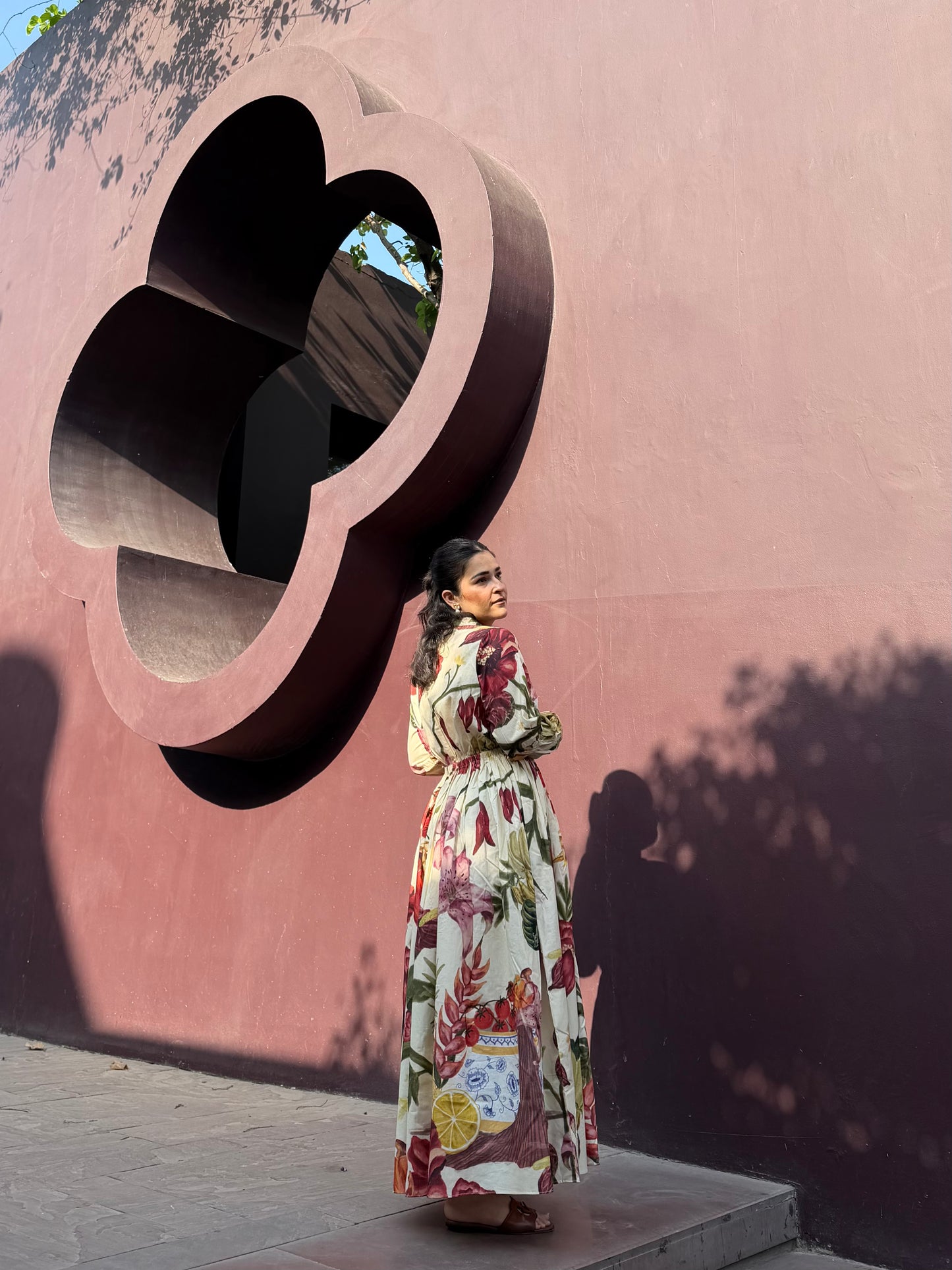 Petalia Dress in Sol Garden print (Sandstone)