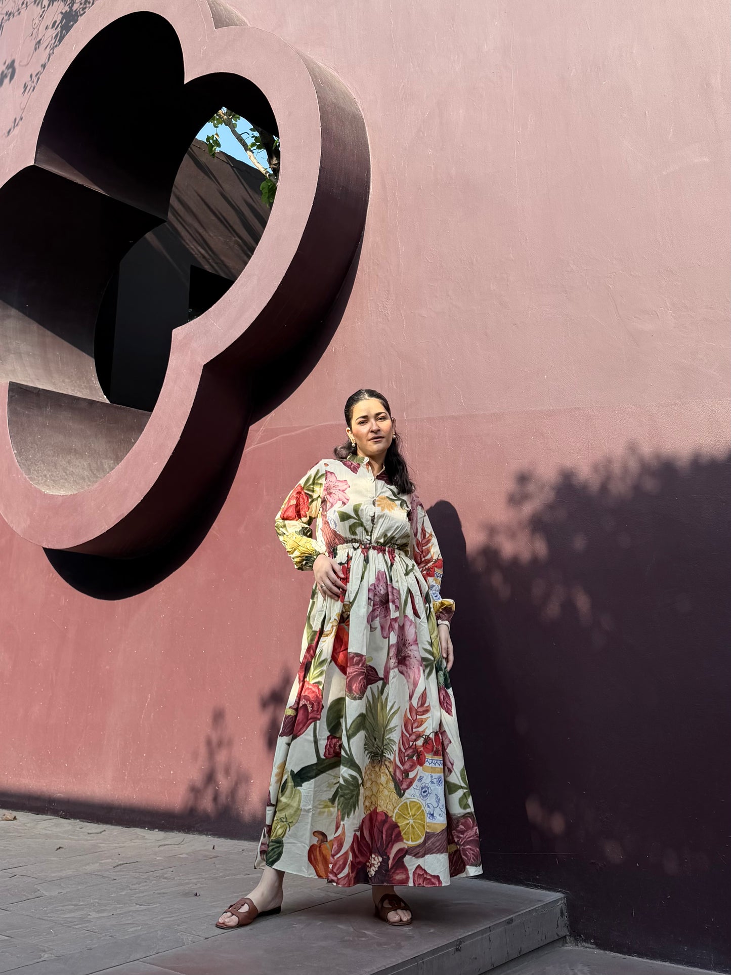 Petalia Dress in Sol Garden print (Sandstone)