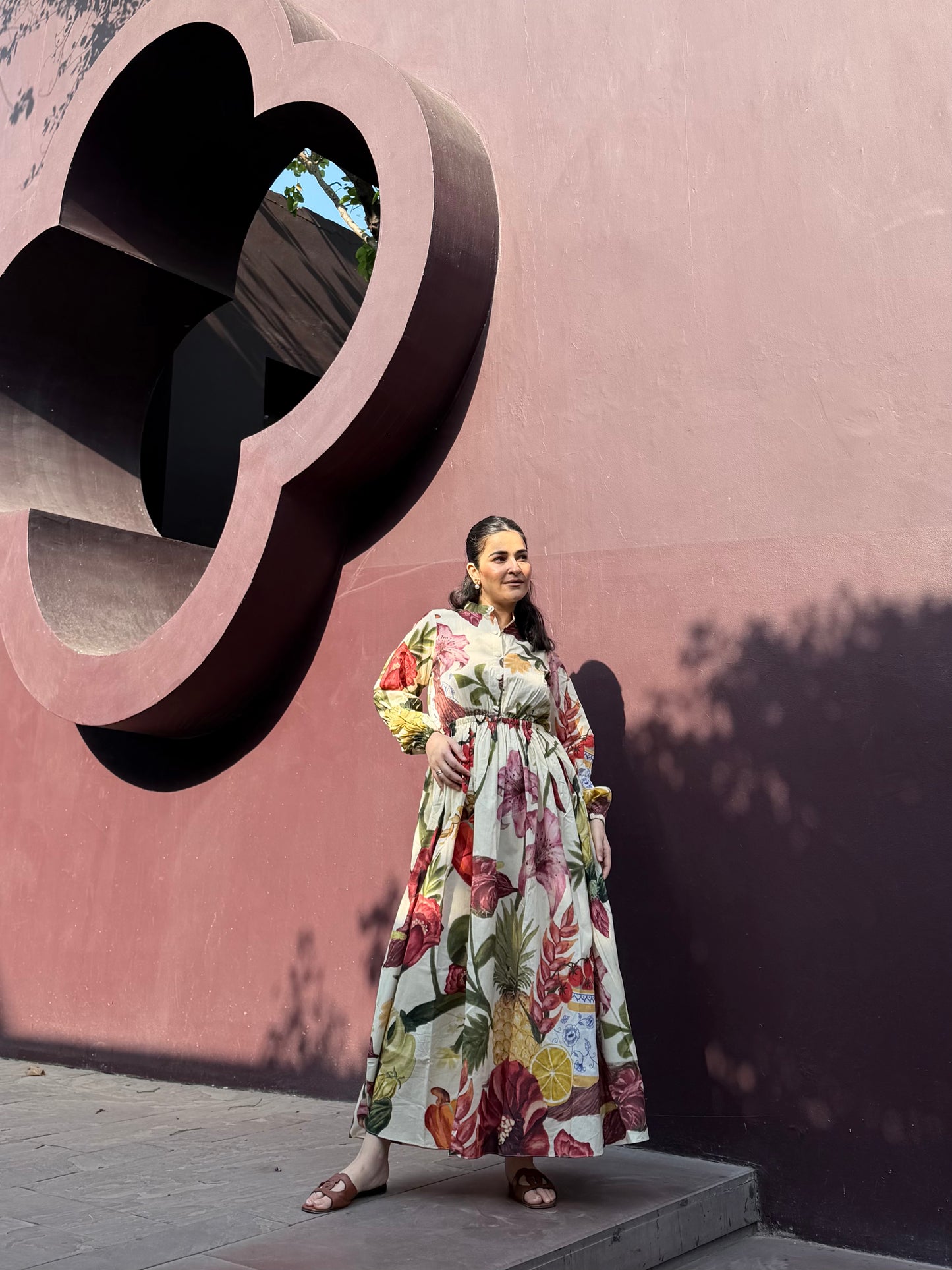Petalia Dress in Sol Garden print (Sandstone)
