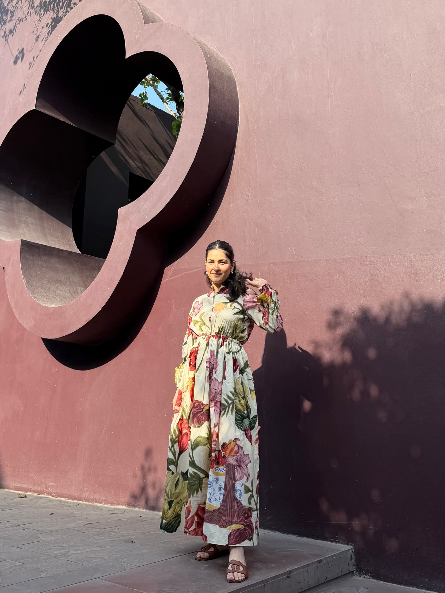 Petalia Dress in Sol Garden print (Sandstone)