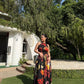 Rosalia Dress in Sol Garden print (Midnight Black)