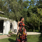 Rosalia Dress in Sol Garden print (Midnight Black)