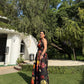 Rosalia Dress in Sol Garden print (Midnight Black)