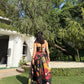 Rosalia Dress in Sol Garden print (Midnight Black)