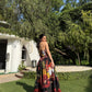 Rosalia Dress in Sol Garden print (Midnight Black)