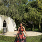 Rosalia Dress in Sol Garden print (Midnight Black)