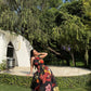 Rosalia Dress in Sol Garden print (Midnight Black)