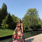 Rosalia Dress in Sol Garden print (Midnight Black)