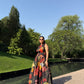Rosalia Dress in Sol Garden print (Midnight Black)