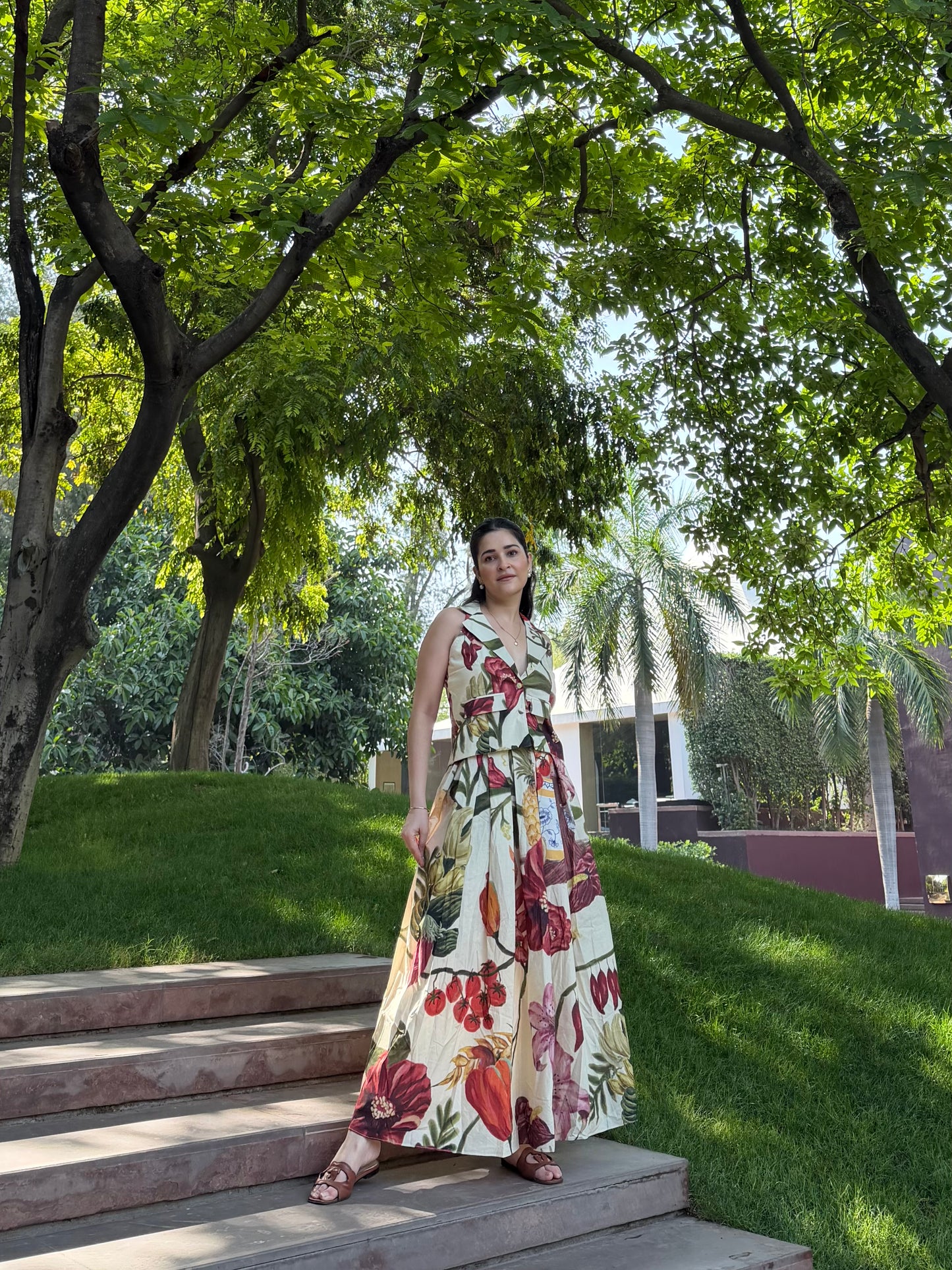 Solana Set in Sol Garden print (Sandstone)