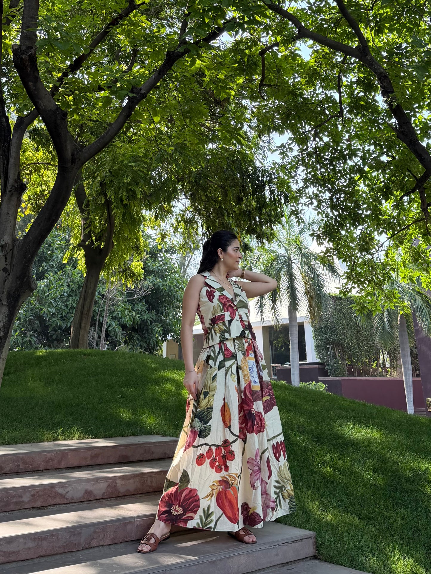 Solana Set in Sol Garden print (Sandstone)