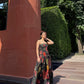 Isadora Dress in Sol Garden print (Midnight Black)