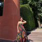 Isadora Dress in Sol Garden print (Midnight Black)