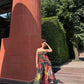 Isadora Dress in Sol Garden print (Midnight Black)