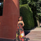 Isadora Dress in Sol Garden print (Midnight Black)