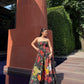 Isadora Dress in Sol Garden print (Midnight Black)