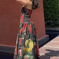 Isadora Dress in Sol Garden print (Midnight Black)