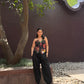 Adelina Set in Sol Garden print (Midnight Black)