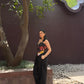 Adelina Set in Sol Garden print (Midnight Black)