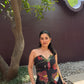 Adelina Set in Sol Garden print (Midnight Black)