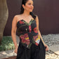 Adelina Set in Sol Garden print (Midnight Black)