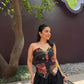 Adelina Set in Sol Garden print (Midnight Black)