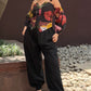 Adelina Set in Sol Garden print (Midnight Black)