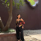 Adelina Set in Sol Garden print (Midnight Black)