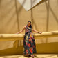 Solana Set in Sol Garden print (Midnight Black)