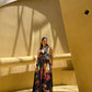 Solana Set in Sol Garden print (Midnight Black)