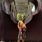 Hibiscus Dress in Sol Garden print (Midnight Black)