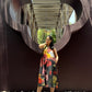 Hibiscus Dress in Sol Garden print (Midnight Black)