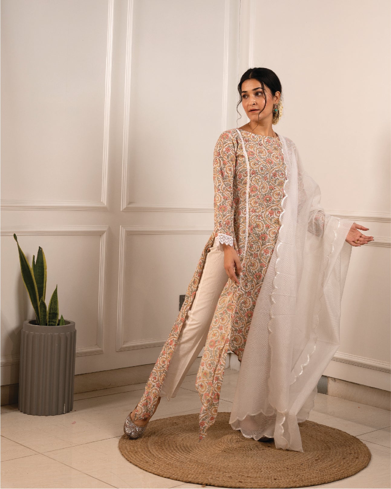 Gulnaaz - White Print